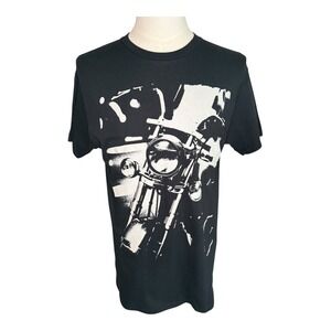 Kid Dangerous Motorcycle Graphic Tee‎ Black Crew Neck Short Sleeve Medium
